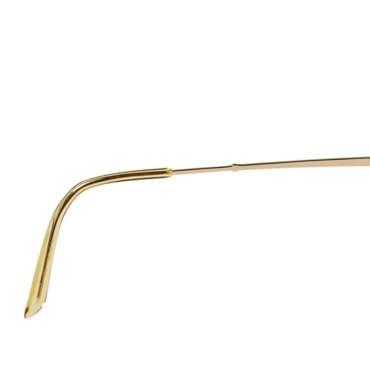 Pre Owned Gucci Gold Tone/ Blue GG0356S Aviator Sunglasses