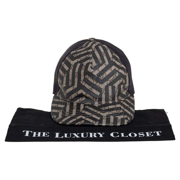 Pre Owned Gucci Ebony & Beige GG Caleido Canvas Baseball Cap S