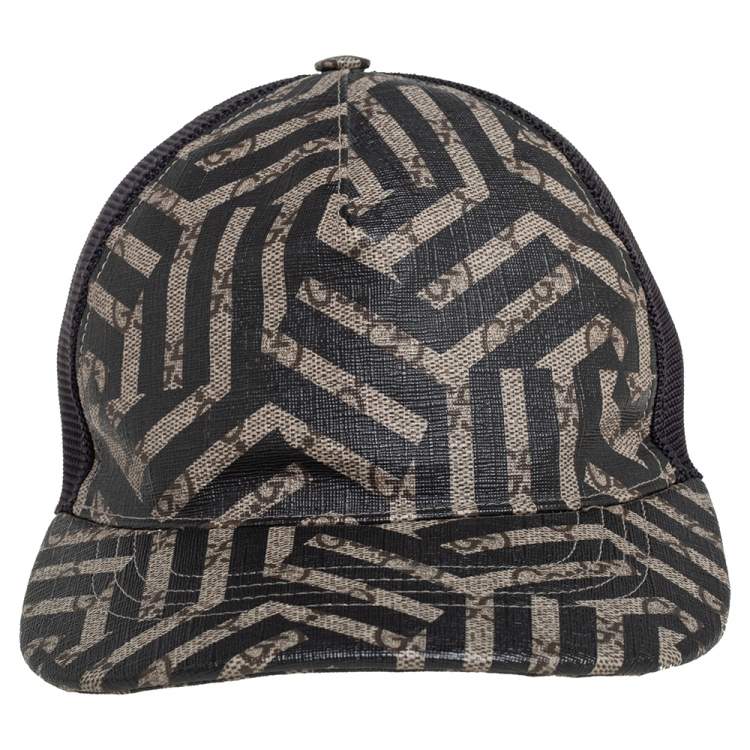 Pre Owned Gucci Ebony & Beige GG Caleido Canvas Baseball Cap S