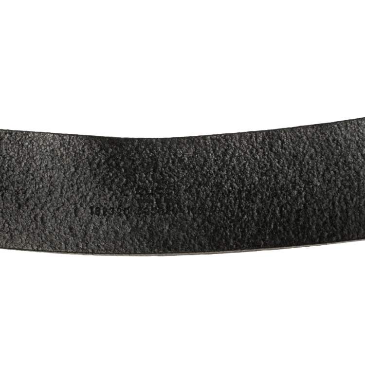 مملوكة مسبقًا Gucci Black Guccissima Leather Square G Belt 100CM