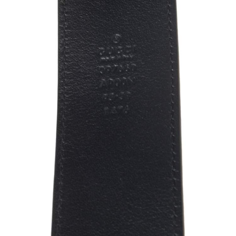 Pre Owned Gucci Blue Leather GG Marmont Buckle Belt 95CM