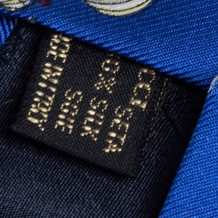 Pre Owned Gucci Blue Hot Air Balloon Print Silk Tie