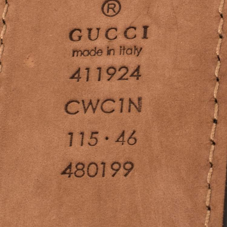 مملوكة مسبقًا Gucci Black Guccissima Leather Interlocking G Buckle Belt 115CM