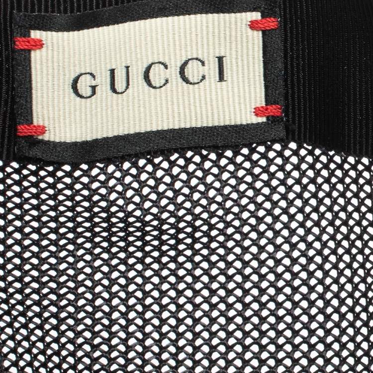 Pre Owned Gucci Black GG Embossed Leather Baseball Hat S