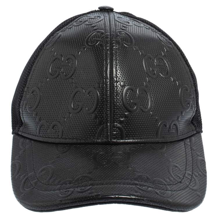 Gucci GG Supreme Baseball Hat, Size S, Black