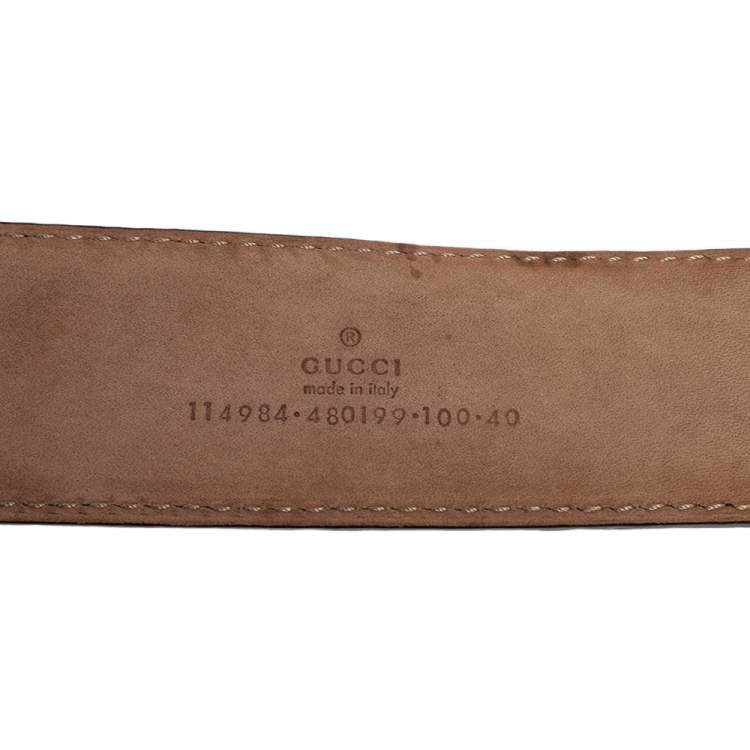 مملوكة مسبقًا Gucci Green Guccissima Leather Interlocking G Buckle Belt 100 CM