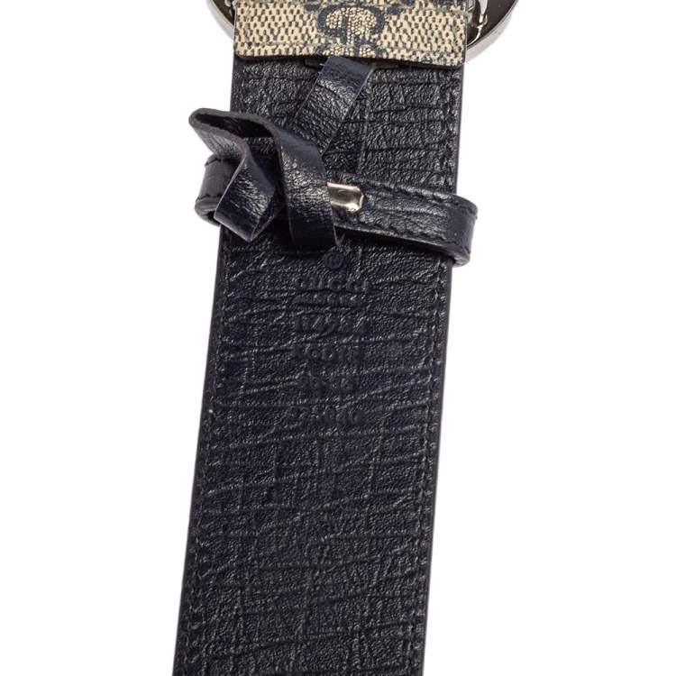 Pre Owned Gucci Beige GG Supreme Canvas Interlocking G Buckle Belt 90 CM