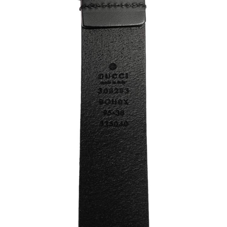 مملوكة مسبقًا Gucci Black Leather Bamboo Bar Buckle Belt 95 CM