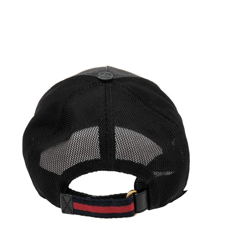 Pre Owned Gucci Black Kingsnake Print GG Supreme Baseball Cap L