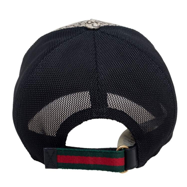 Pre Owned  Gucci Beige GG Supreme Tiger Print Synthetic Baseball Cap XL