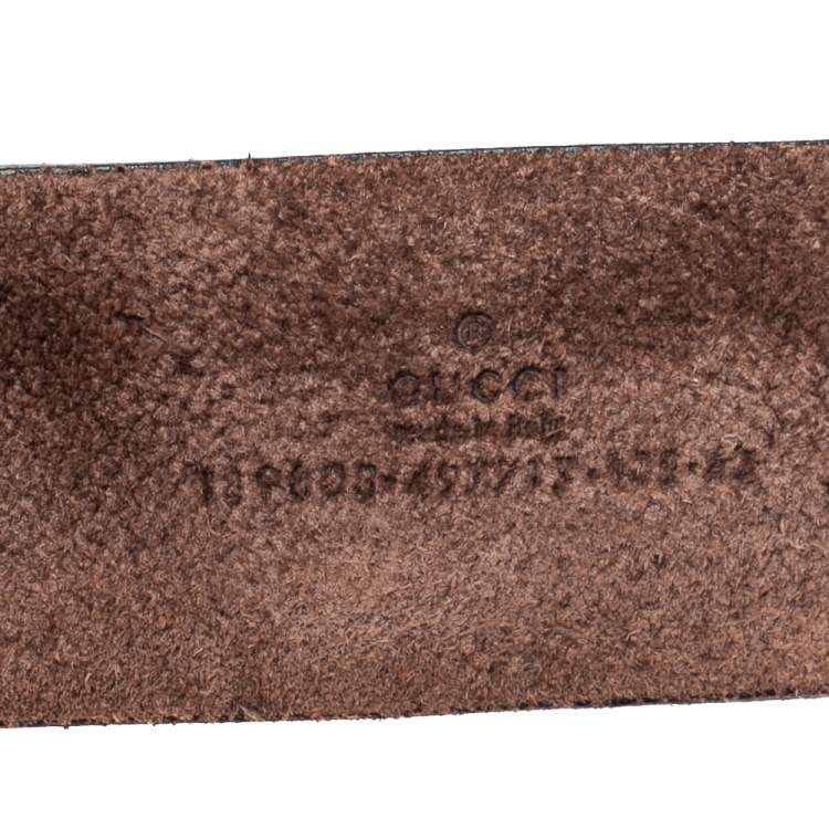 مملوكة مسبقًا Gucci Brown Leather Circle Buckle Belt 105CM