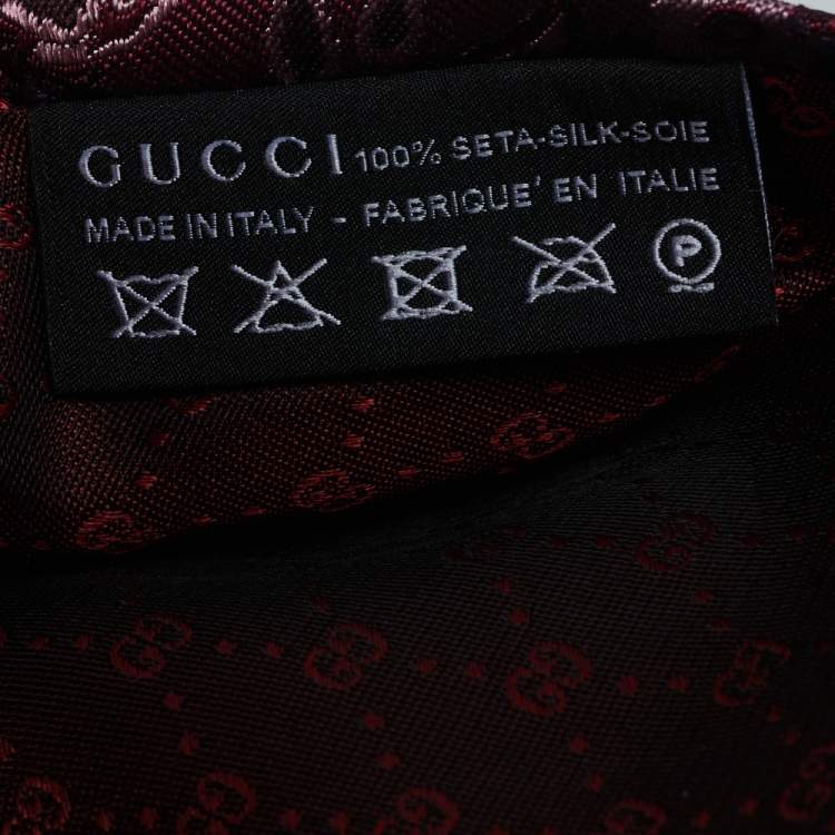 مملوكة مسبقًا Gucci Burgundy Paisley Jacquard Silk Tie