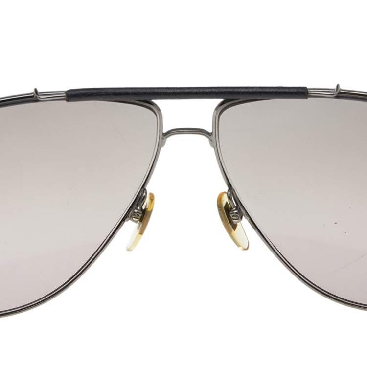 Pre Owned Gucci Gunmetal Tone/ Grey Gradient GG 2215-S Navigator Sunglasses