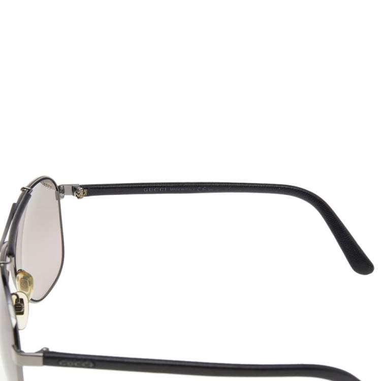 Pre Owned Gucci Gunmetal Tone/ Grey Gradient GG 2215-S Navigator Sunglasses