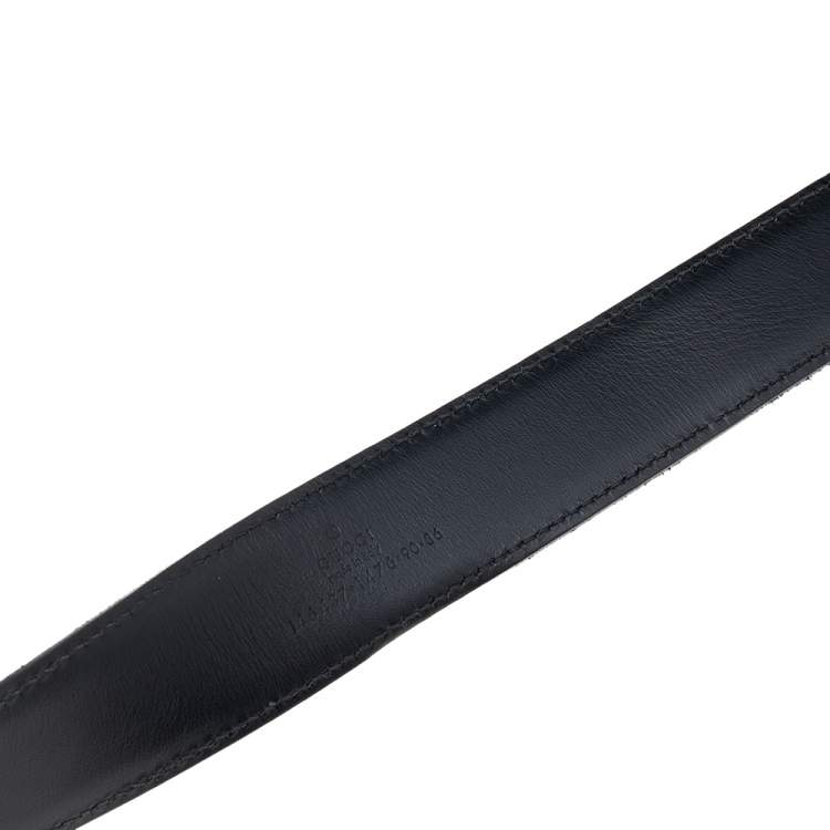 مملوكة مسبقًا Gucci Blue Leather Logo Buckle Belt 90 CM