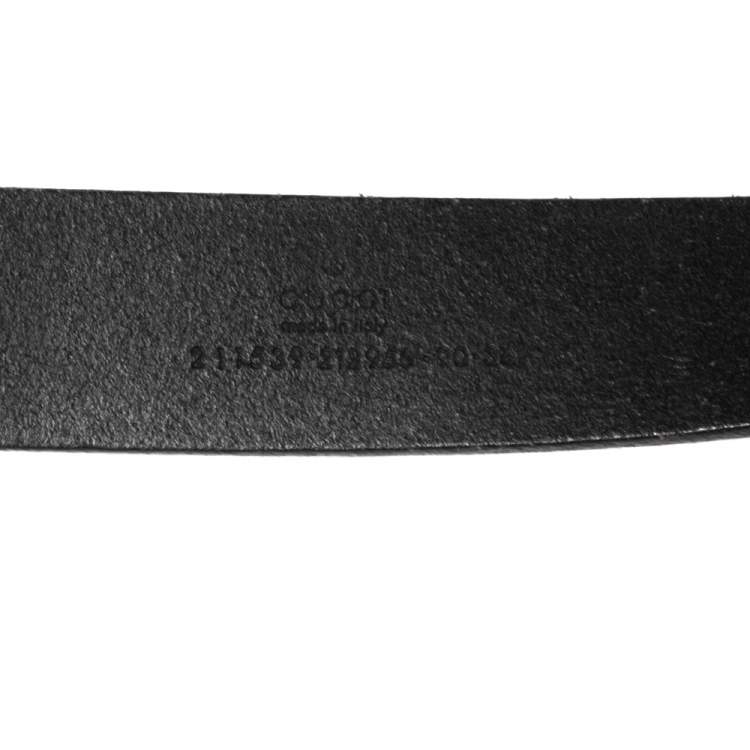 Pre Owned Gucci Black Leather Hysteria Crest Belt 90 CM