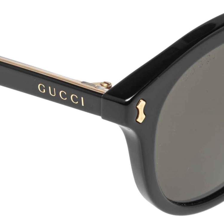 Pre Owned Gucci Black GG0124s Round Sunglasses
