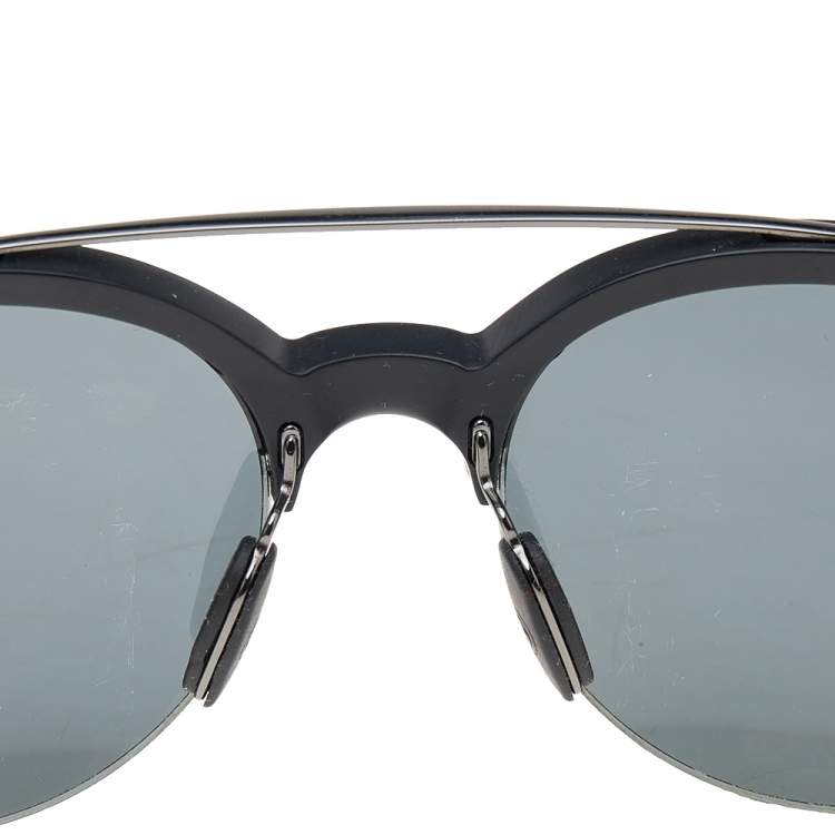 Pre Owned Gucci Black/Grey Mirrored GG 1069/S Aviator Sunglasses