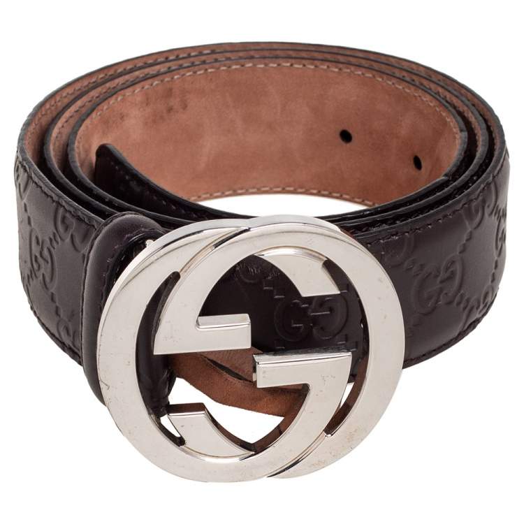 Gucci Red Suede Belt With Interlocking G Buckle for Men