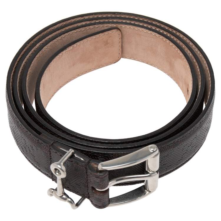 مملوكة مسبقًا Gucci Brown Leather Buckle Belt 105CM