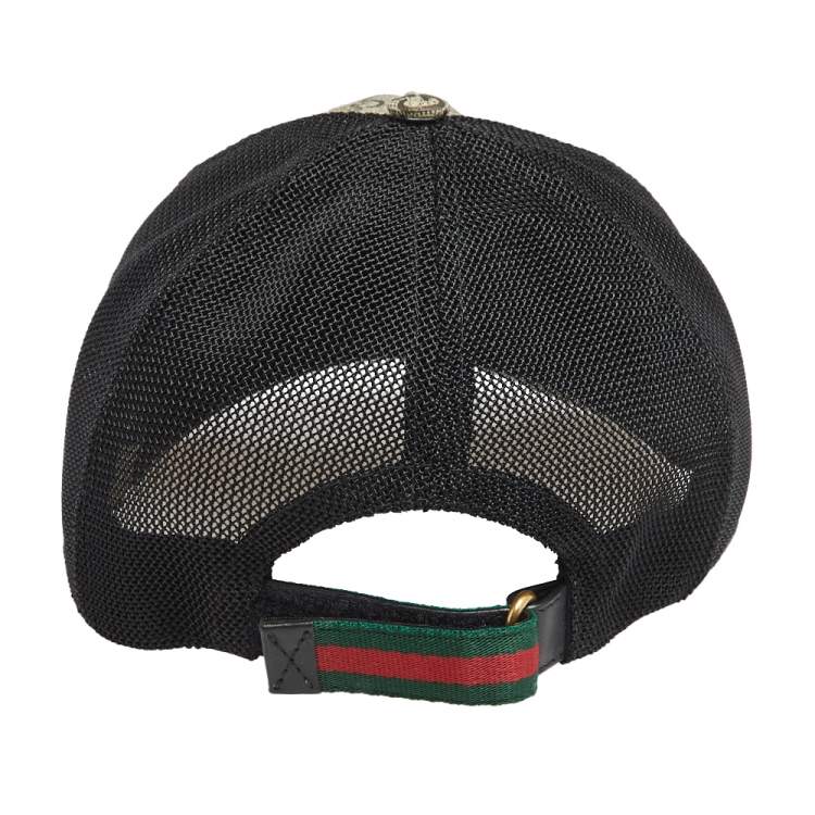 Pre Owned Gucci Beige Kingsnake Print Canvas GG Supreme Baseball Cap L