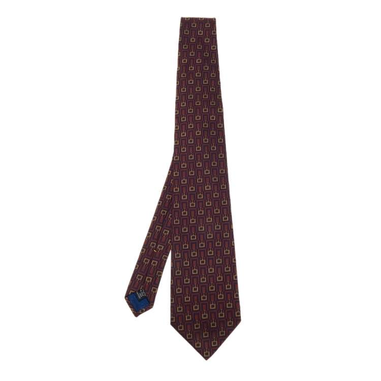 مملوكة مسبقًا Gucci Multicolor Patterned Silk Jacquard Tie