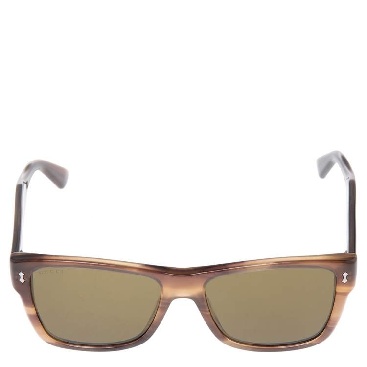 Pre Owned Gucci Brown GG0052S Square Sunglasses
