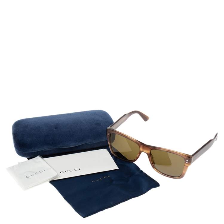 Pre Owned Gucci Brown GG0052S Square Sunglasses
