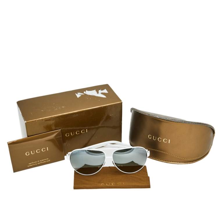 Pre Owned Gucci White/Black Gradient GG 1951/S Aviator Sunglasses