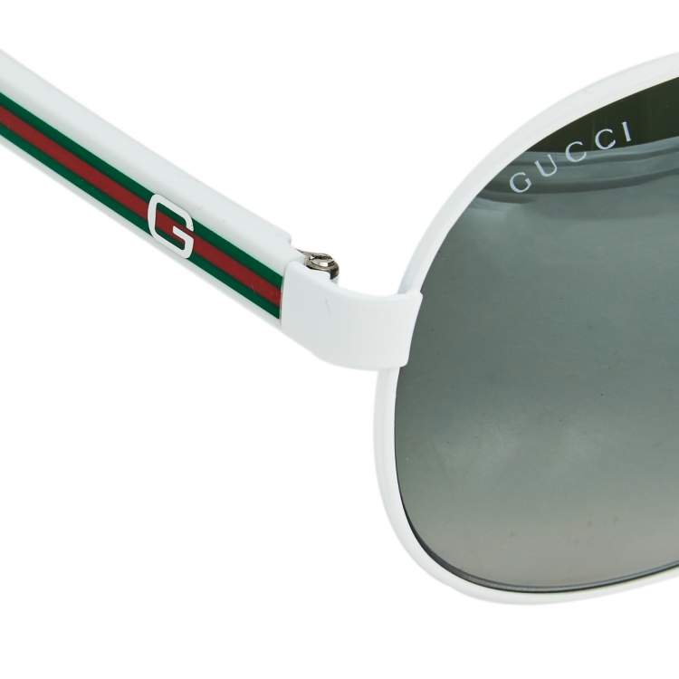 Pre Owned Gucci White/Black Gradient GG 1951/S Aviator Sunglasses