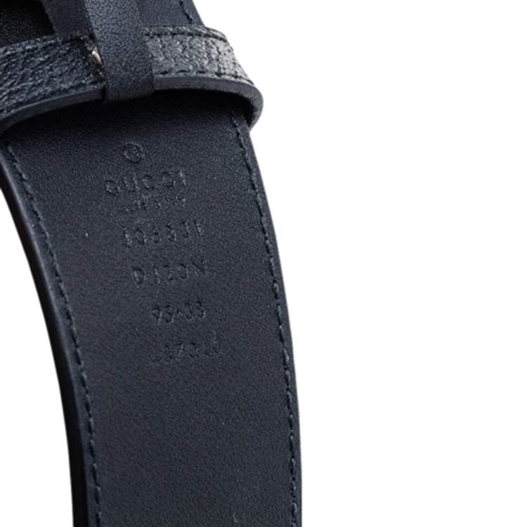 Pre Owned Gucci Black Leather GG Marmont Belt 95 CM