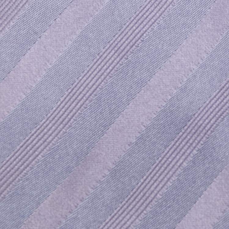 مملوكة مسبقًا Gucci Purple Striped Jacquard Silk Tie