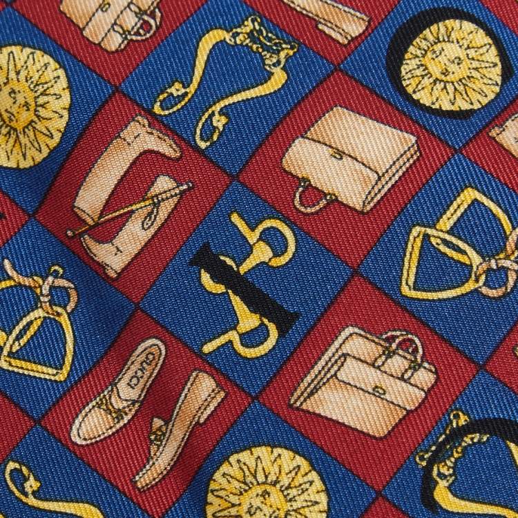 Pre Owned Gucci Multicolor Printed Silk Tie