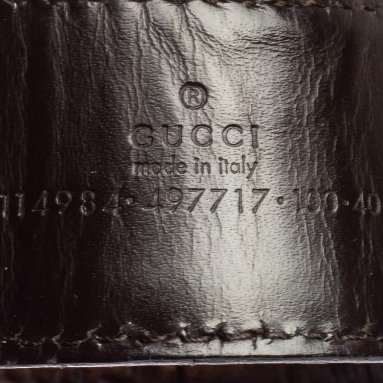 Pre Owned Gucci Dark Brown Guccissima Leather Interlocking G Buckle Belt 100CM
