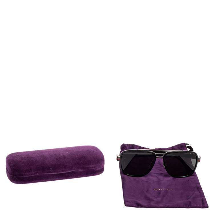 مملوكة مسبقًا Gucci Black Tone/ Grey GG0448S Pilot Sunglasses