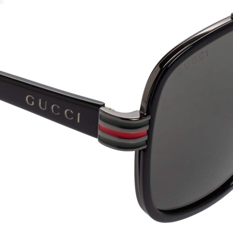 مملوكة مسبقًا Gucci Black Tone/ Grey GG0448S Pilot Sunglasses