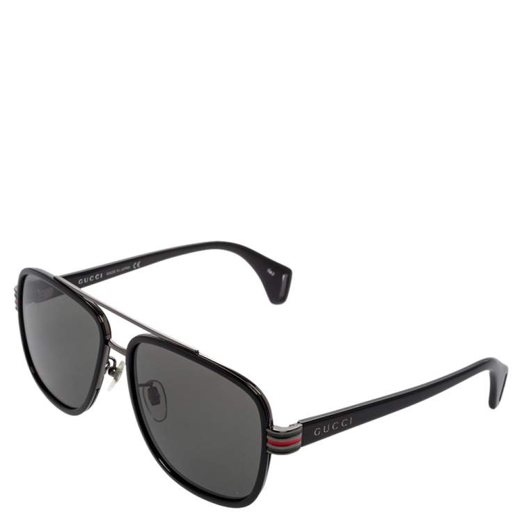 مملوكة مسبقًا Gucci Black Tone/ Grey GG0448S Pilot Sunglasses