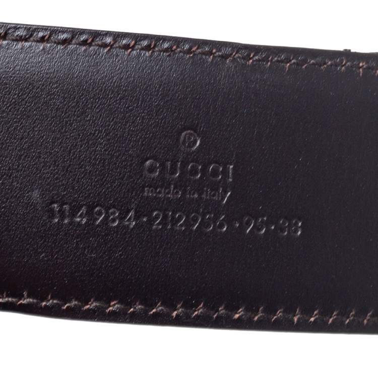 Pre Owned Gucci Brown Guccissima Leather Interlocking G Buckle Belt 95CM