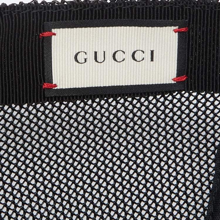 Pre Owned Gucci Military Green Cotton Crest Applique Baseball Cap S