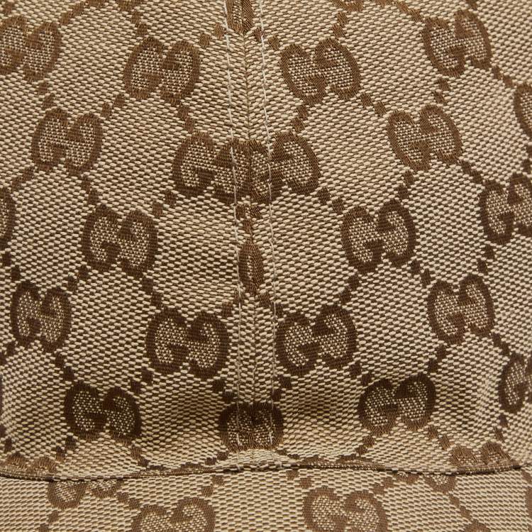 Pre Owned Gucci Beige GG Canvas Baseball Cap 