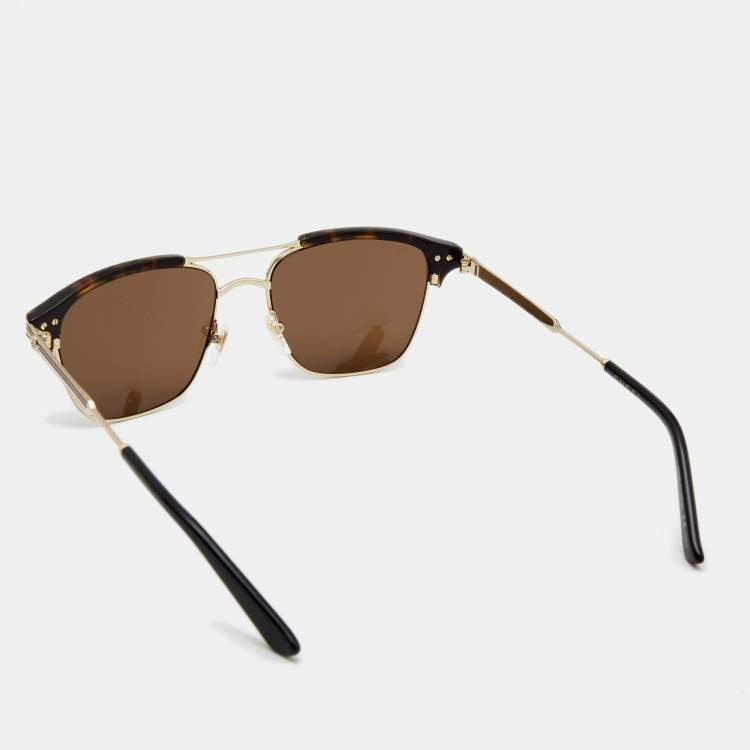 Pre Owned Gucci Dark Havana/ Brown Gradient GG0241S Wayfarer Sunglasses