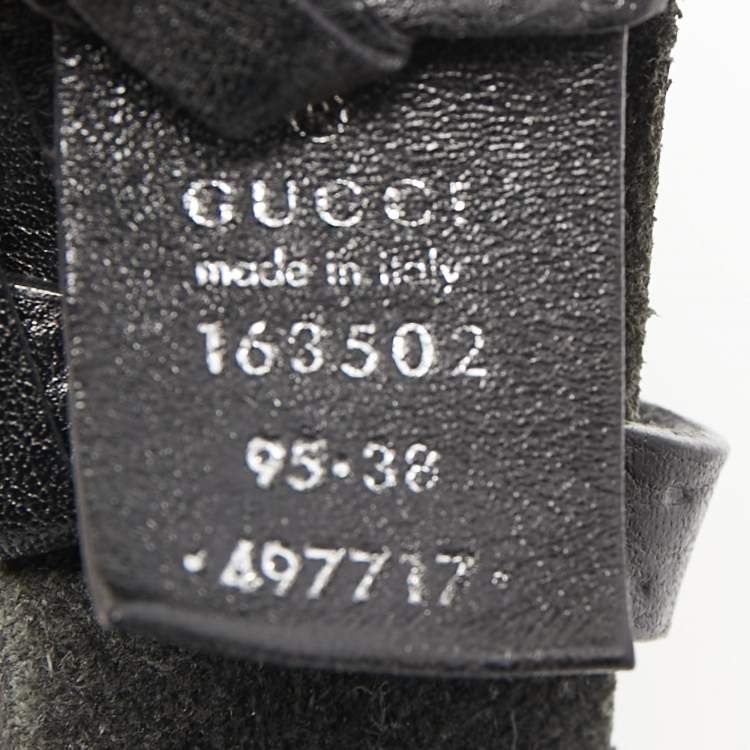 Pre Owned Gucci Black Leather Knotted Buckle Belt 95CM
