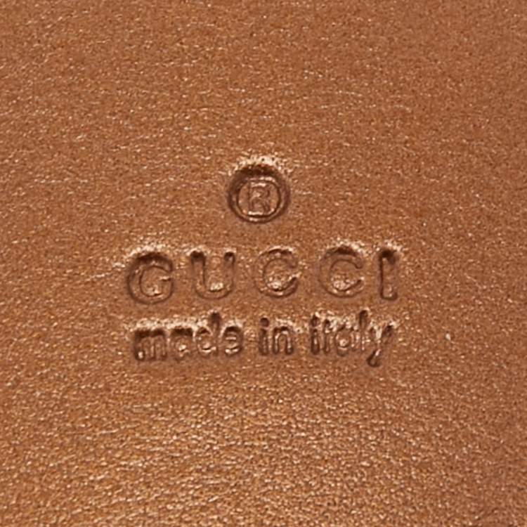 Pre Owned Gucci Brown Leather Interlocking G Keyring