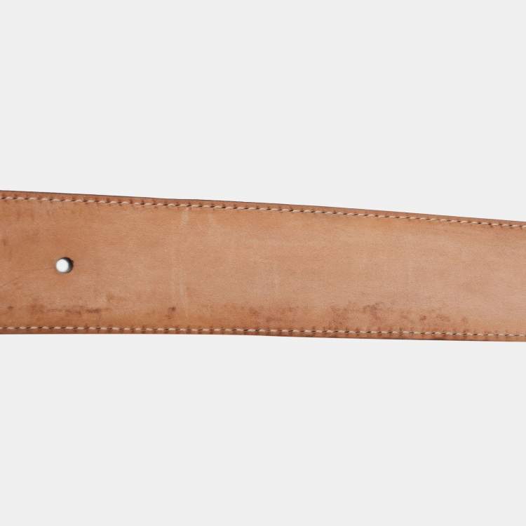 Pre Owned Gucci Dark Brown Guccissima Leather Interlocking G Buckle Belt 115CM