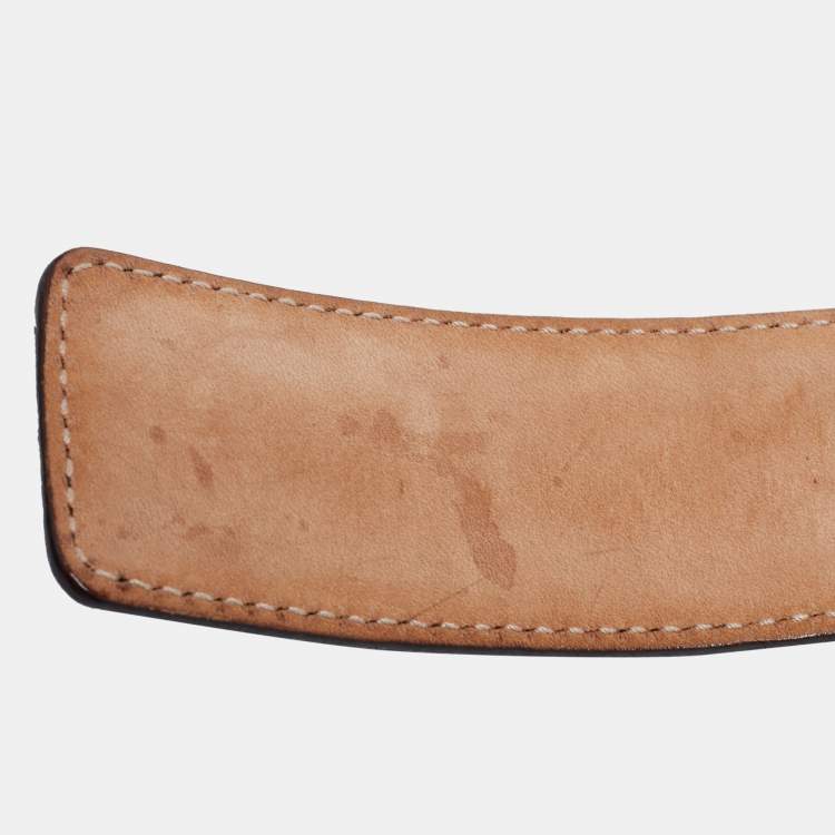 Pre Owned Gucci Dark Brown Guccissima Leather Interlocking G Buckle Belt 115CM