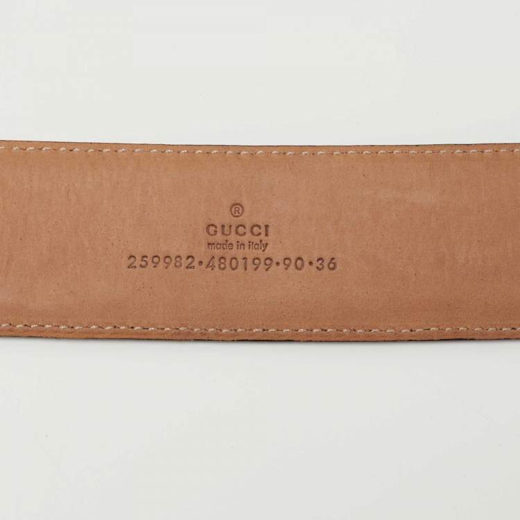 Pre Owned Gucci Nay Blue Guccissima Leather Double G Buckle Belt 90CM