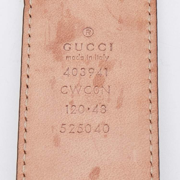 Pre Owned Gucci Black Guccissima Leather Buckle Belt 120 CM