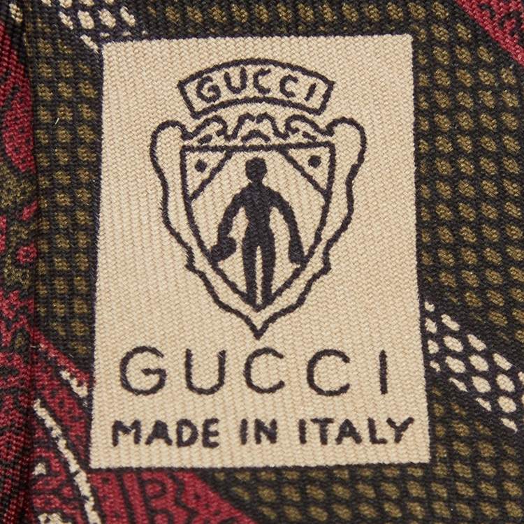 مملوكة مسبقًا Gucci Brown Paisley Print Silk Tie