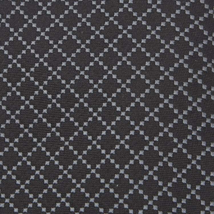 Pre Owned Gucci Black Diamante Silk Jacquard Tie
