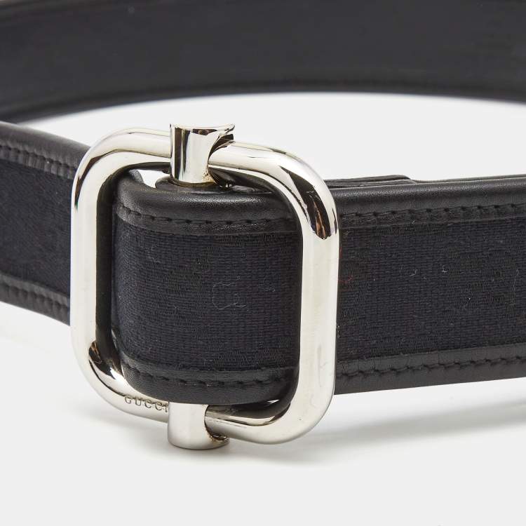 Black Canvas Belt w/ Silver Buckle